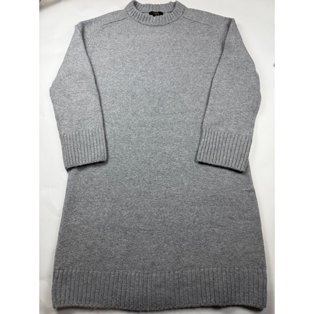 Dalia Womens Gray Long Sleeve Ribbed Knit Sweater Dress Size M CU15618-4634